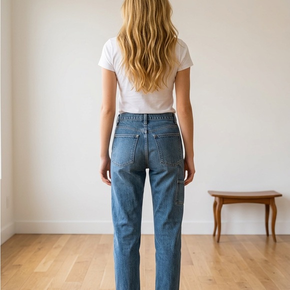 Madewell Carpenter Button Up Relaxed Straight Boot-Cut Jeans Women's Size 30x32 - Picture 2 of 5